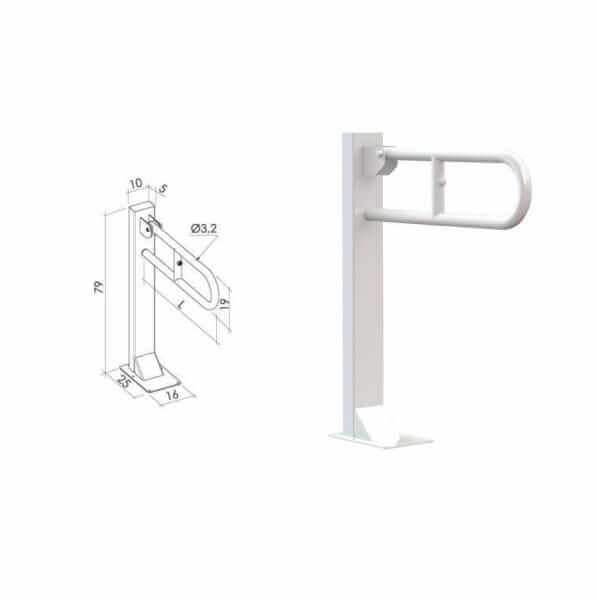 Maniglione ribaltabile M RIBARRA60 Allmobility ausilio per disabili