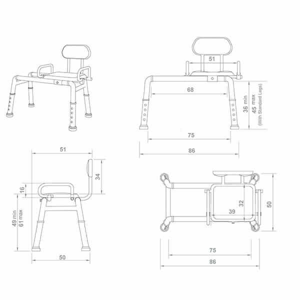 Panca da bagno Transfer Allmobility BA PANCTRSCH ausilio per disabili