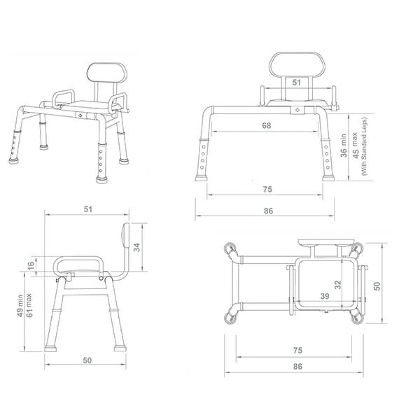 Panca da bagno Transfer Allmobility BA PANCTRSCH