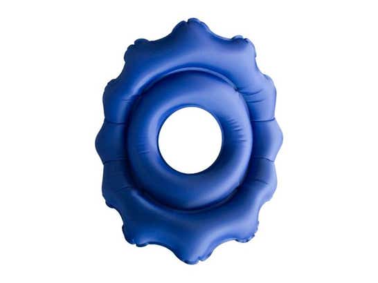 Cuscino gonfiabile circolare con pompa, 43x43 cm, colore blu