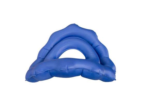 Cuscino gonfiabile circolare con pompa, 43x43 cm, colore blu