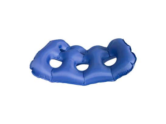 Cuscino hinchable quadrato AIR-02 con inflador, 44 x 44 x 7 cm, blu