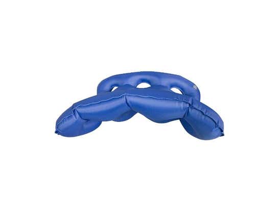 Cuscino hinchable quadrato AIR-02 con inflador, 44 x 44 x 7 cm, blu
