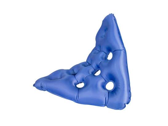 Cuscino gonfiabile quadrato con gonfiatore - 44x44x7 cm, blu