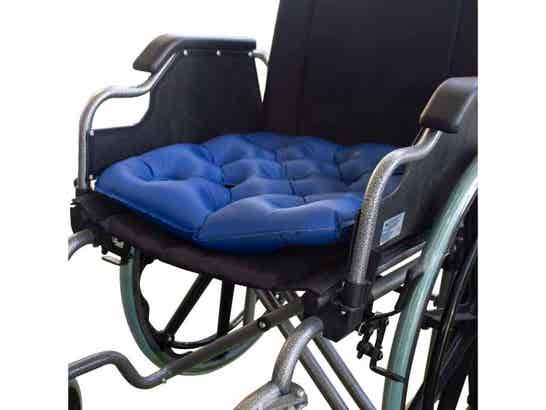 Cuscino gonfiabile quadrato con gonfiatore - 44x44x7 cm, blu