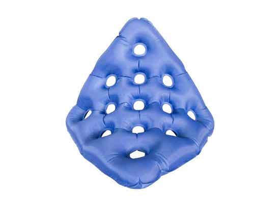 Cuscino gonfiabile quadrato con gonfiatore - 44x44x7 cm, blu