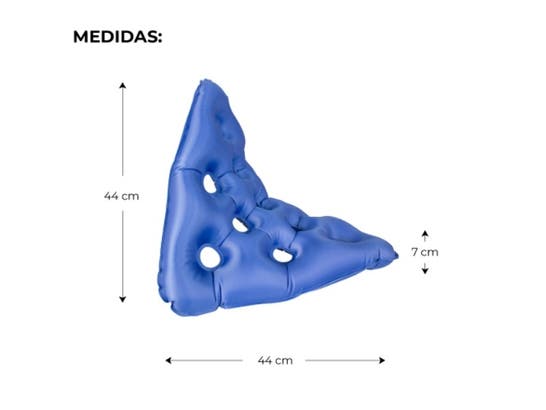 Cuscino gonfiabile quadrato con gonfiatore - 44x44x7 cm, blu