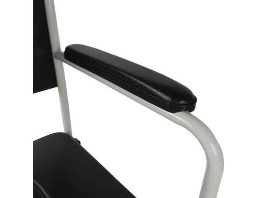 Sedia WC Pieghevole in Acciaio Mod. Ebro Bianco e Nero 100 kg