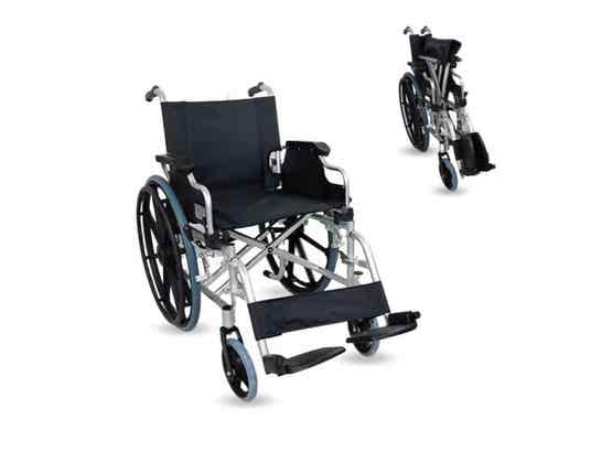 Sedia a rotelle Plegable Ópera, Aluminio, Asiento 46 cm, Color Nero