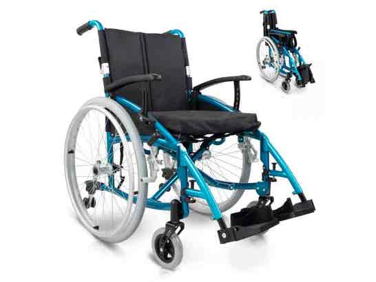 Sedia a rotelle in alluminio 24" modello Venecia 43 cm (turchese)