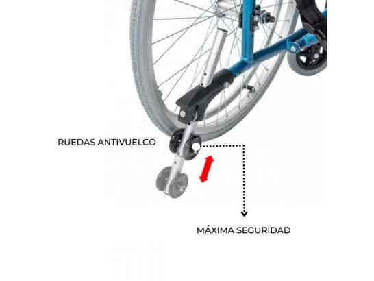 Sedia a rotelle in alluminio 24" modello Venecia 43 cm (turchese)