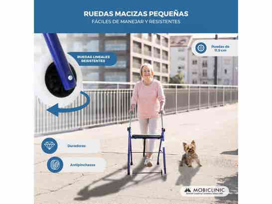 Rollator Regolabile Mod. EMÉRITA con Ruote e Sedile in PVC Acolchado