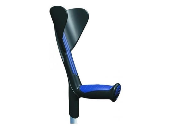 Stampolina Advance in alluminio regolabile in altezza, bastone da passeggio inglese, impugnatura anatomica in gomma, blu