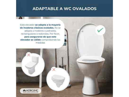 Elevatore WC regolabile e inclinabile con coperchio e braccioli abatibili