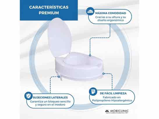 Elevatore WC regolabile Titan 10 cm con coperchio per adulti