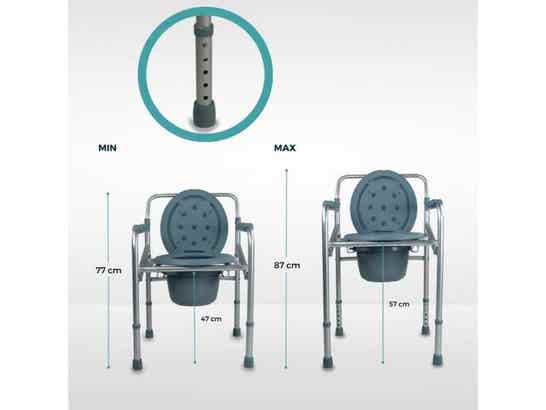 Sedia con WC Pieghevole in Alluminio Regolabile Modell Mar