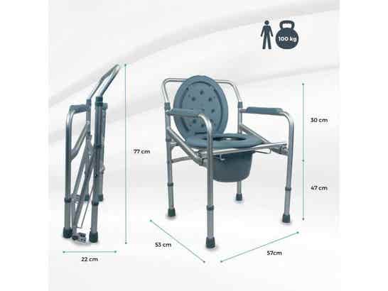 Sedia con WC Pieghevole in Alluminio Regolabile Modell Mar