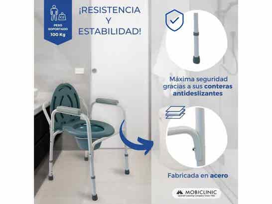 Sedia WC in acciaio regolabile senza ruote Mod. Arroyo bianca