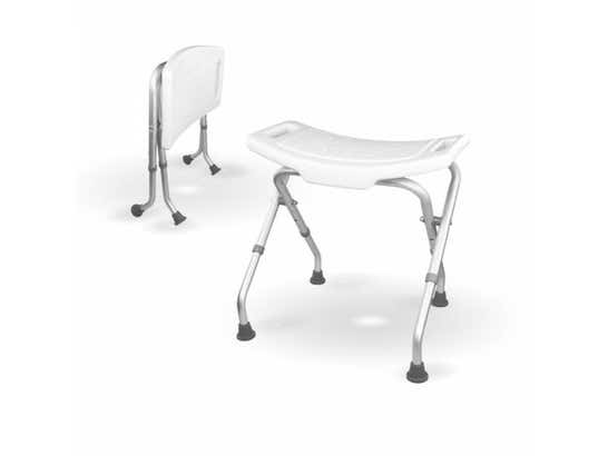 Sedia da doccia pieghevole e regolabile in altezza, modello Delta
