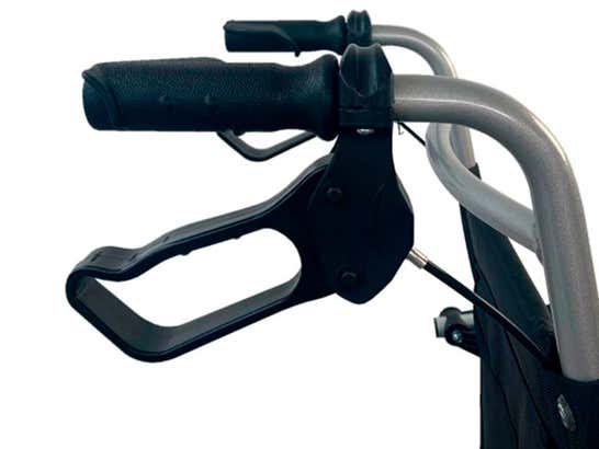 Carrozzina Jupiter Transit, seduta da 34 cm, pieghevole, alluminio nero (CLINICALFY)