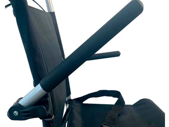 Carrozzina Jupiter Transit, seduta da 34 cm, pieghevole, alluminio nero (CLINICALFY)