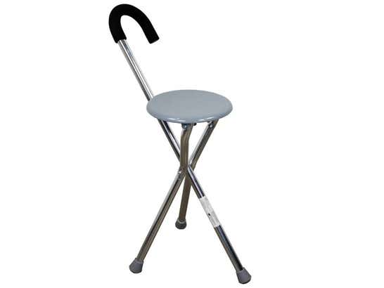 Bastone Tricopode Pieghevole con Sedile Ergonomico - Mod. Gloria