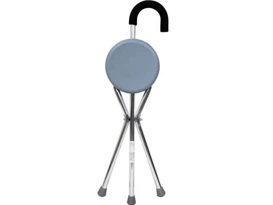 Bastone Tricopode Pieghevole con Sedile Ergonomico - Mod. Gloria