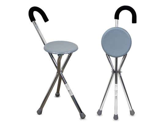 Bastone Tricopode Pieghevole con Sedile Ergonomico - Mod. Gloria