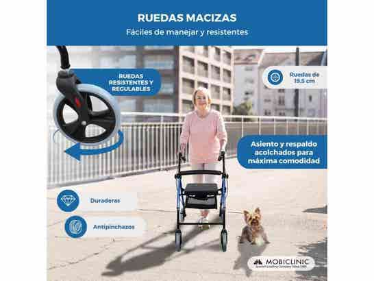 Rollator Rollator Modello Hércules, 4 Ruote, Cesta in Tessuto, Freni