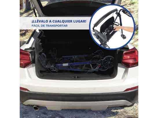 Rollator 4 ruote in alluminio con freni, modello Augusto, colore blu