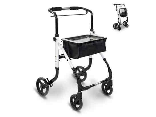 Rollator ortopedico Olimpo 4 ruote pieghevole colore Bianco