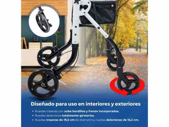 Rollator ortopedico Olimpo 4 ruote pieghevole colore Bianco