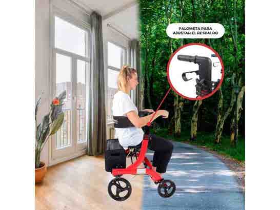 Rollator Invicto X1 con 4 Ruote, Sedile e Cesta di Trasporto