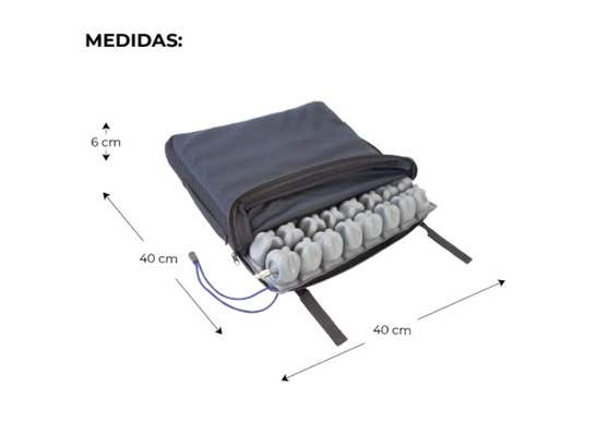 Cuscino antidecubito de aire Q-AIR 40x40x6 cm con funda y bomba