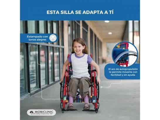 Sedia a rotelle Teatro per bambini, 35,5 cm, design colorato e pieghevole