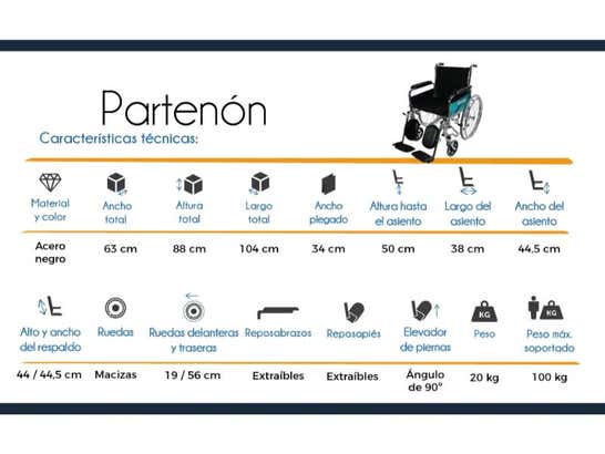 Sedia a rotelle Partenone con elevazione gambe fino a 100kg