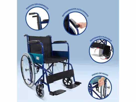 Sedia a rotelle Plegable 46 cm Ancho Azul Alcázar, Traslados 100 kg