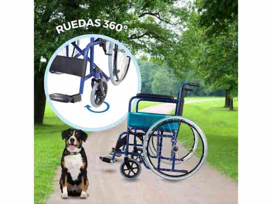 Sedia a rotelle Plegable 46 cm Ancho Azul Alcázar, Traslados 100 kg