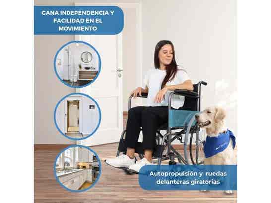 Sedia a rotelle pieghevole 46 cm Nera Modello Alcázar, 100 kg massimo