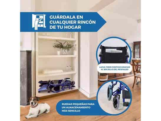 Sedia a ruote Maestranza Blu in acciaio fino a 100 kg