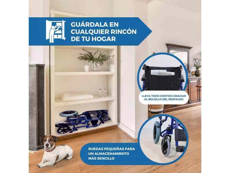 Sedia a rotelle pieghevole nera modello Maestranza, 45 cm, 100 kg