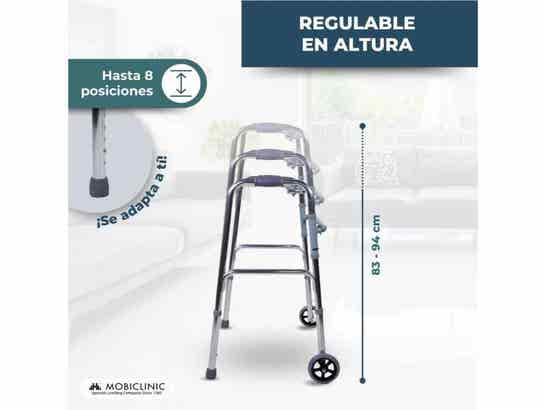 Rollator per anziani Mod. Capitel, 2 ruote, alluminio, finitura argento