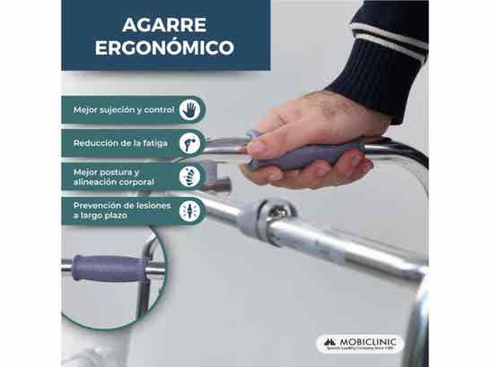 Rollator per anziani Mod. Capitel, 2 ruote, alluminio, finitura argento