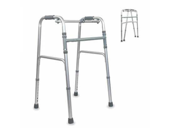 Rollator Colonna Pieghevole in Alluminio Argento per Anziani