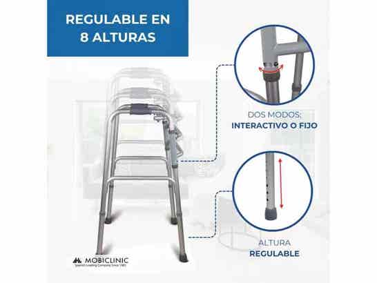 Rollator Colonna Pieghevole in Alluminio Argento per Anziani