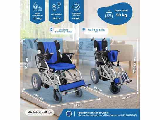 Sedia a rotelle elettrica in alluminio blu e nera Mod. LYRA