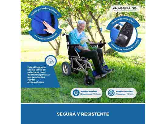 Sedia a rotelle elettrica in alluminio blu e nera Mod. LYRA