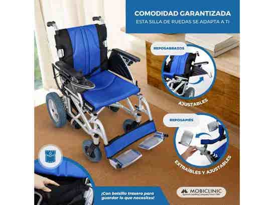 Sedia a rotelle elettrica in alluminio blu e nera Mod. LYRA
