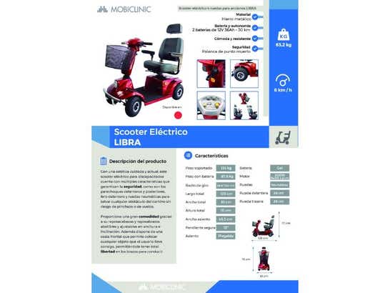 Scooter Elettrico 4 Ruote Adulto Libra Bordeaux - Mobiclinic