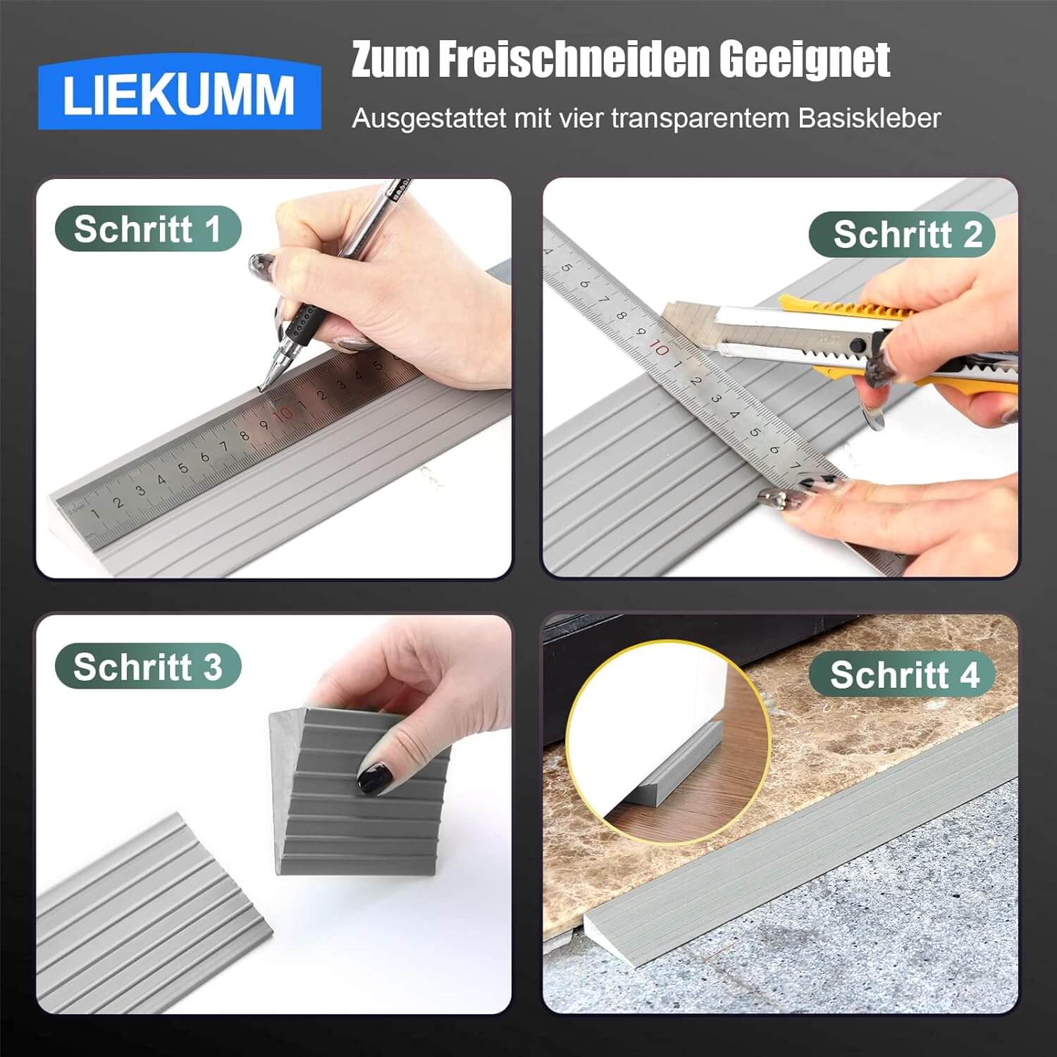Rampa per Sedie, 1 Cm Di Alzata Rampe per Disabili, Portata Di 800 Kg Ransizione Della Rampa, Rampa Portatile in PVC per Bagno, Porte, Ingresso Del Garage, Grigio ausilio per disabili